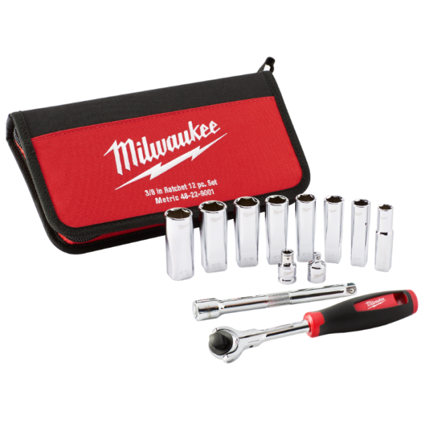 Topnøgle sæt Milwaukee 541069 12 stykker 