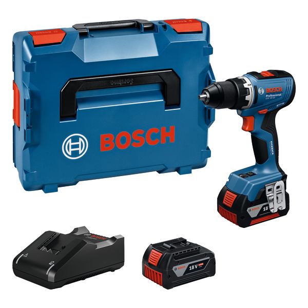 Akkuporakone Bosch GSR 18V-65 akkujen ja laturin kanssa 