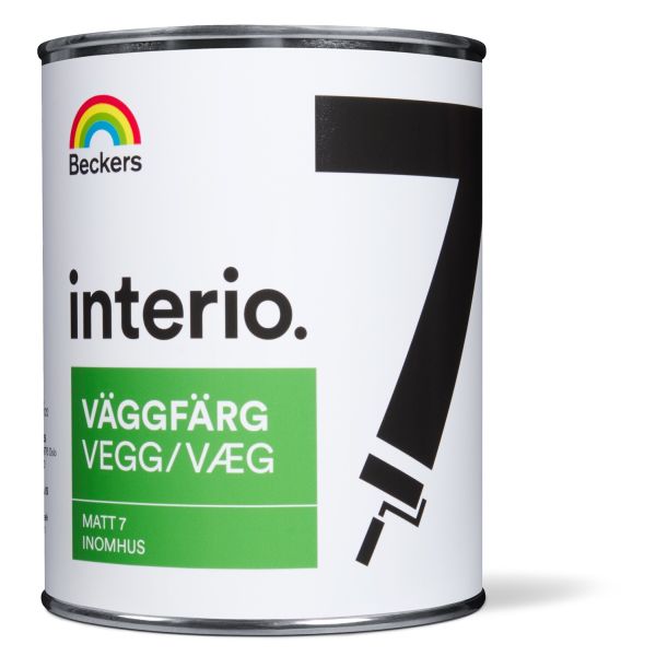 Väggfärg Beckers Interio 7 matt Vit 1 l 7 Matt
