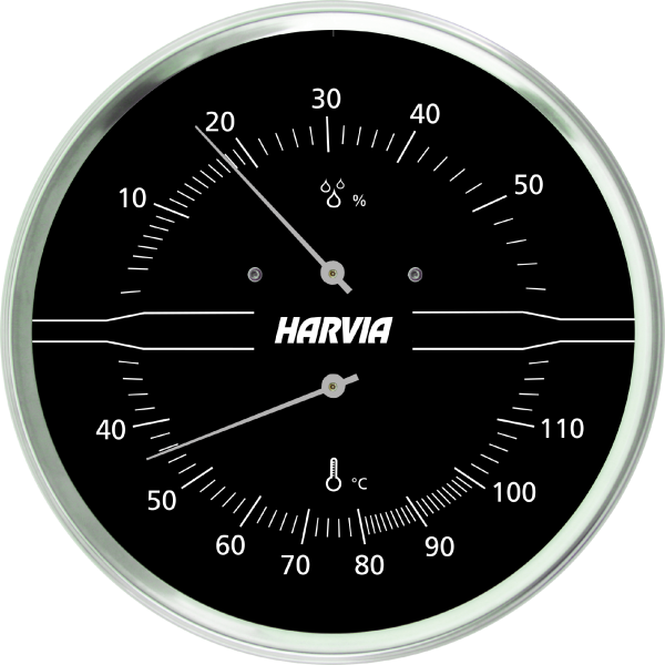 Termo- och hygrometer Harvia A-210-THS svart 