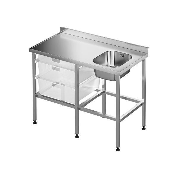 Pesupöytä Purus SB-1200-34H-M 1200x620x900 mm, allas oikealla 