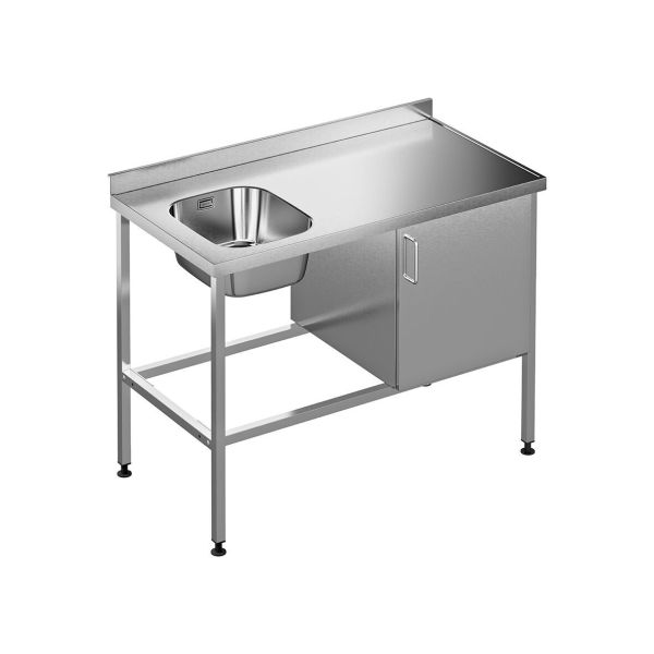 Pesupöytä Purus SB-1200-34V-SK 1200x620x900 mm, allas vasemmalla 