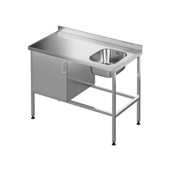 Vaskebænk Purus SB-1200-34H-SK 1200x620x900 mm, højreplaceret køkkenvask 