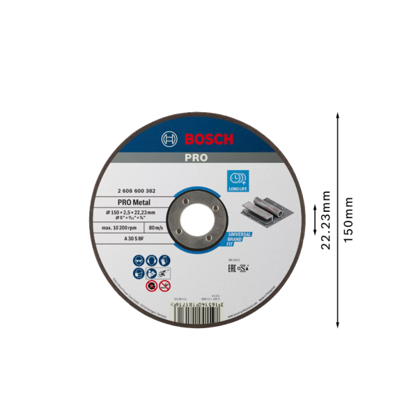 Kapskiva Bosch Expert for Metal 150x22,23mm 