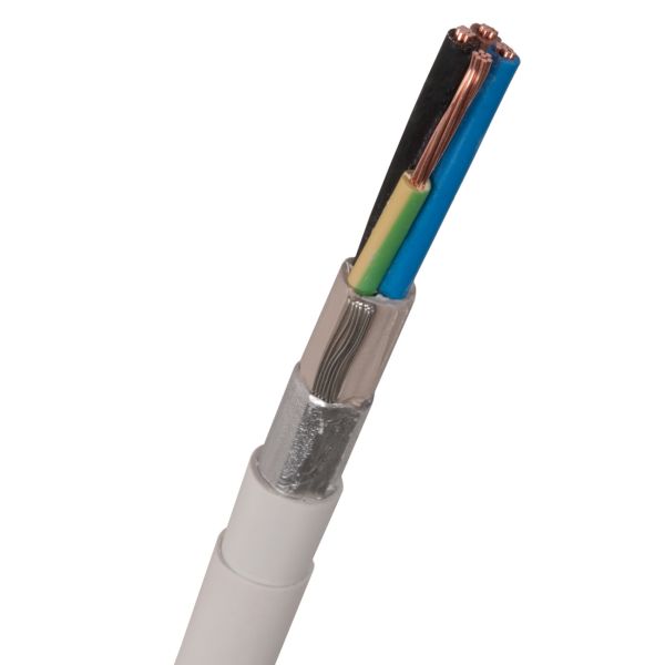 Installasjonskabel Nexans FQLQ 4G 2,5 mm², 450/750 V, hvit 1 m, kappet