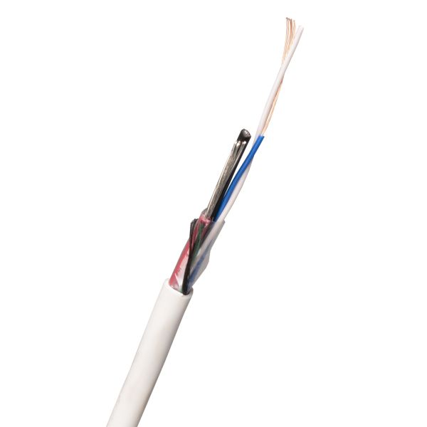 Larmkabel Nexans FLQQBR 6.5 mm ytterdiameter, vit 100 m, bobin