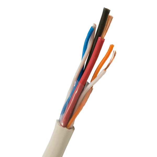 Larmkabel Nexans FLQQBR 8.5 mm ytterdiameter, vit 100 m, bobin
