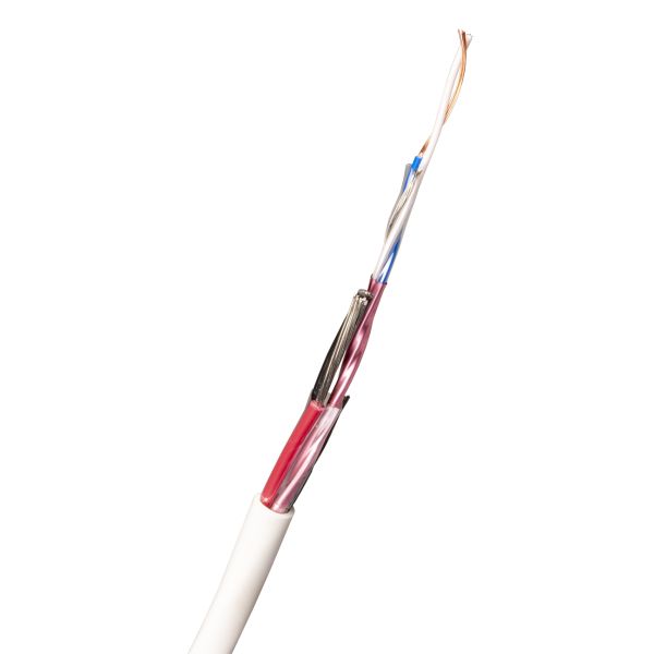 Larmkabel Nexans FLAQQBR 6.5 mm ytterdiameter, vit 100 m, bobin