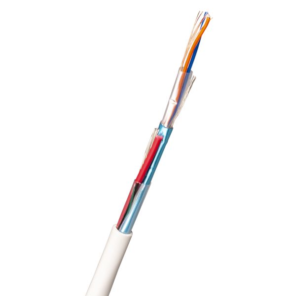 Larmkabel Nexans FLAQQBR 8 mm ytterdiameter, vit 1 m, kapad