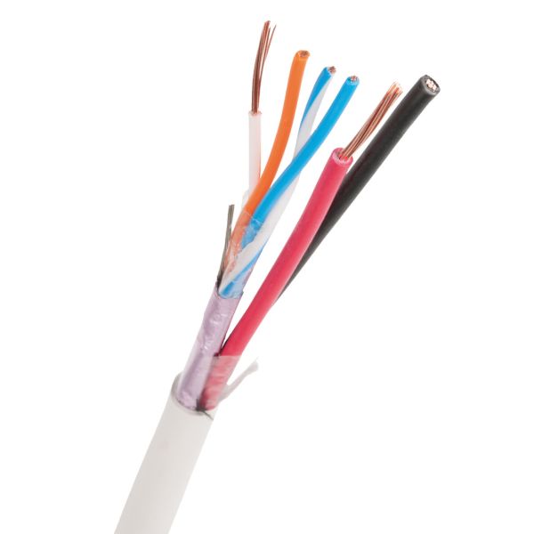 Larmkabel Nexans FLAQQBR 9.5 mm ytterdiameter, vit 100 m, bobin