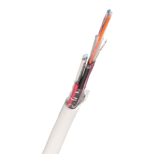 Larmkabel Nexans FLAQQBR 8.7 mm ytterdiameter, vit 100 m, bobin