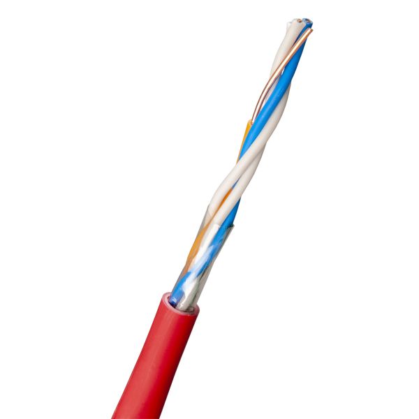Larmkabel Nexans EQQYB EASY 2x2x1.0 mm, röd 1 m, kapad