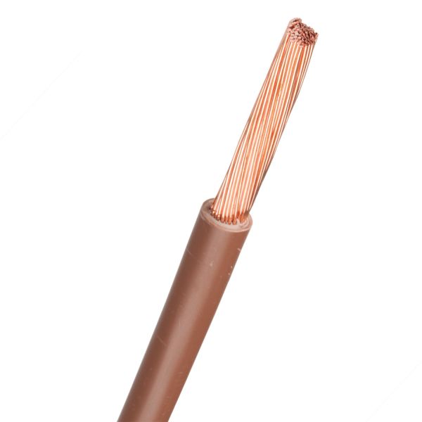 Kopplingskabel Nexans RQ 1x6 mm² ledararea, brun 6 mm² Brun 1 m, kapad