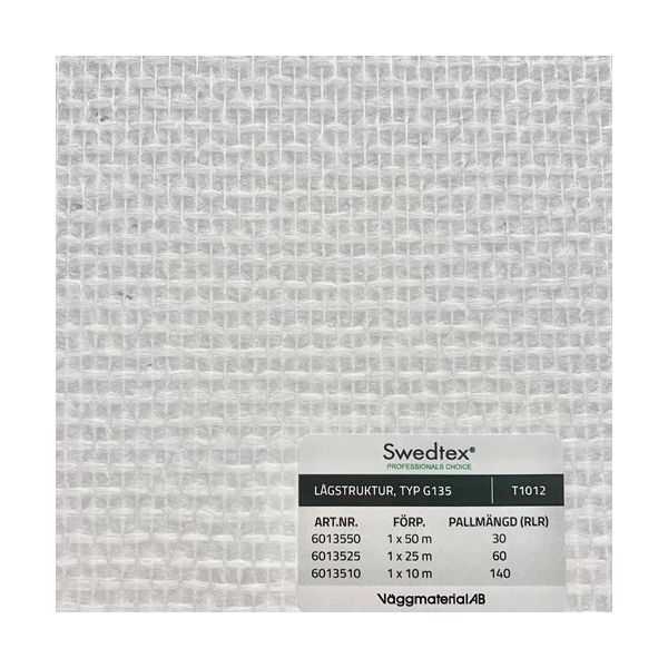 Glasfiberväv Swedtex G135 lågstruktur, 1x25 m 