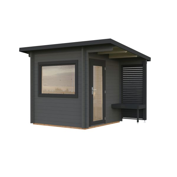 Bastu Palmako Sanna 4,4 m², Invändig 4,1 m², grå + antracit 