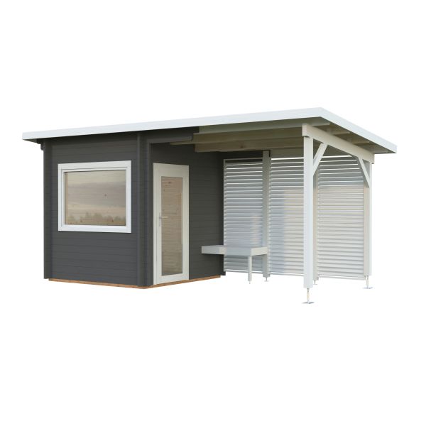 Bastu Palmako Sanna 10,5 m², Invändig 4,1  m², grå + vit 