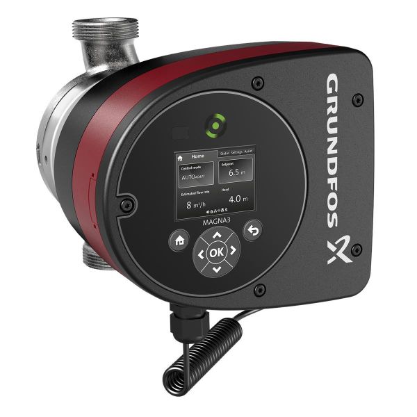 Tappvarmvattenpump Grundfos MAGNA3 25-100 N 180 1 1/2 tum, DN 25, 163 W, 1.33 A 