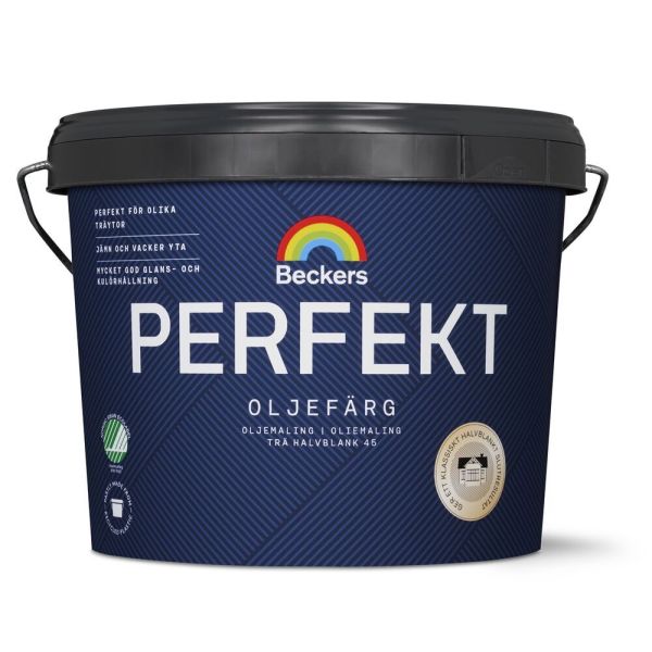 Oljefärg Beckers Perfekt halvblank Utevit 3 l Halvblank