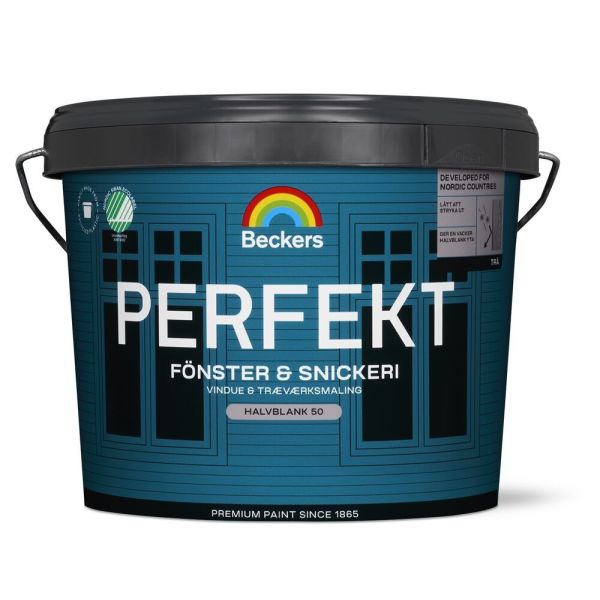Fönster- och snickerifärg Beckers Perfekt halvblank Valfri kulör 0, 75 l 50 Halvblank