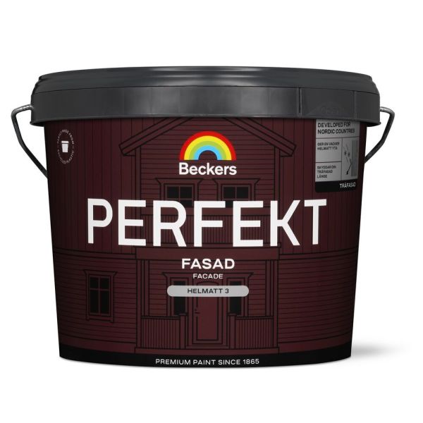 Fasadfärg Beckers Perfekt Fasad helmatt Valfri kulör 10 l 3 Helmatt