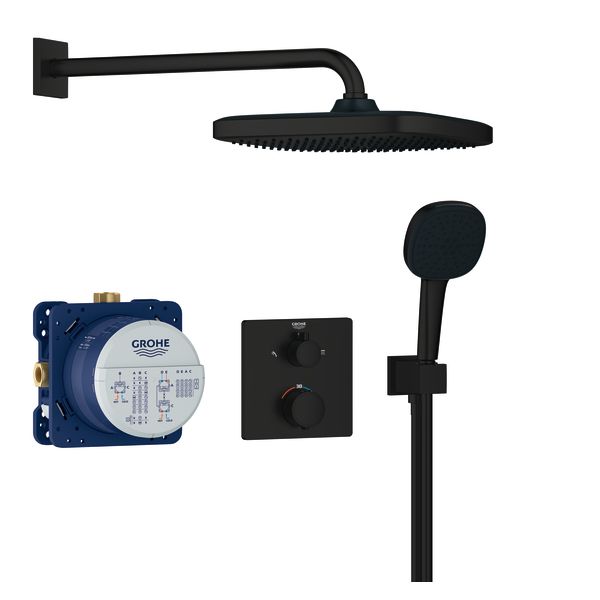 Loftbrusersæt Grohe Precision Thermostat 348822430 sort 