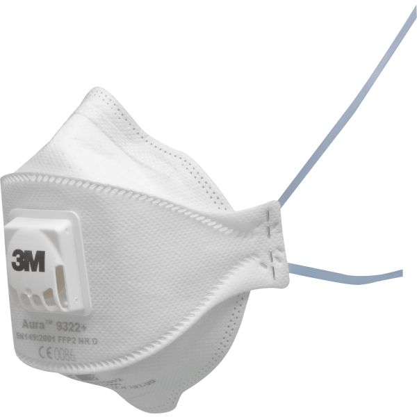 Halvmask 3M Aura 9300+G3 10-pack, med ventil 