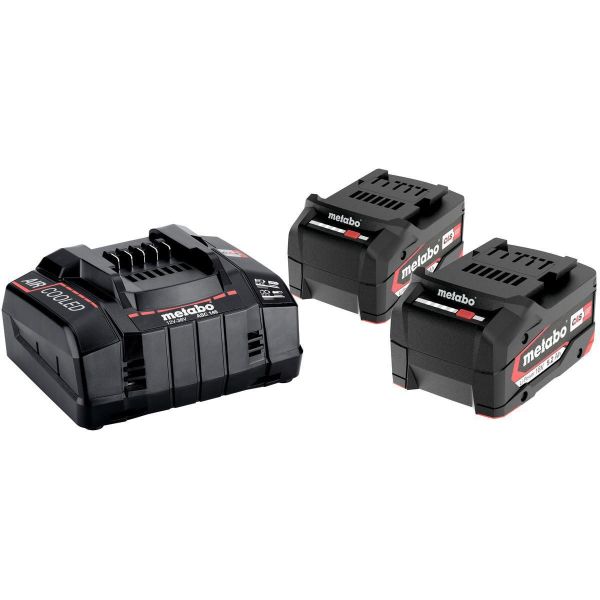 Opladningspakke Metabo Bas-set med 2 stk 5.2Ah batterier og oplader 