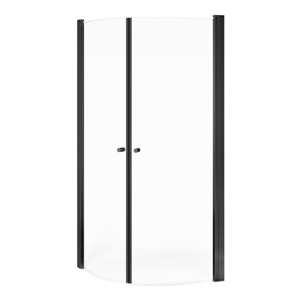 Brusehjørne Gustavsberg Round GB51RNDR8080BL klar glas/sort 80 × 80 cm