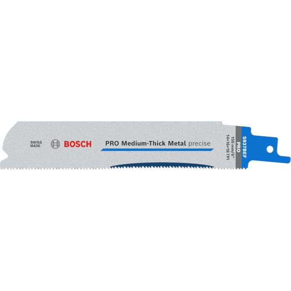 Tigersavklinge Bosch PRO Medium Thick Metal S937BEF S-skaft, tandudformning 2-6 mm 150 mm 25-pak