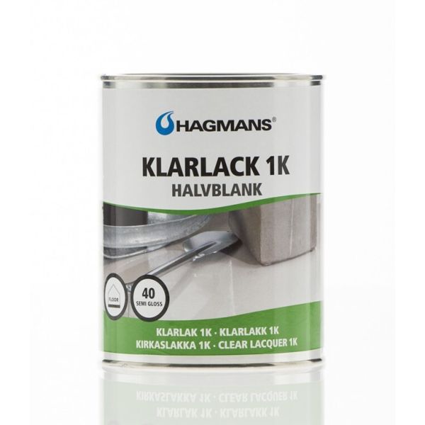 Klarlack Hagmans 1K 40 halvblank Transparent 1 l 40 Halvblank