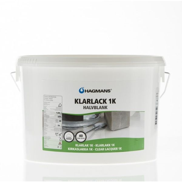 Klarlack Hagmans 1K 40 halvblank Transparent 4 l 40 Halvblank