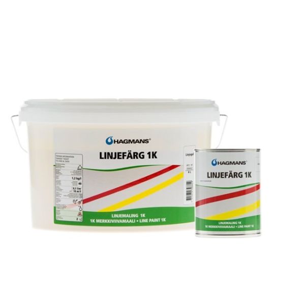 Linjefärg Hagmans 1K halvblank Vit 4 l 40 Halvblank
