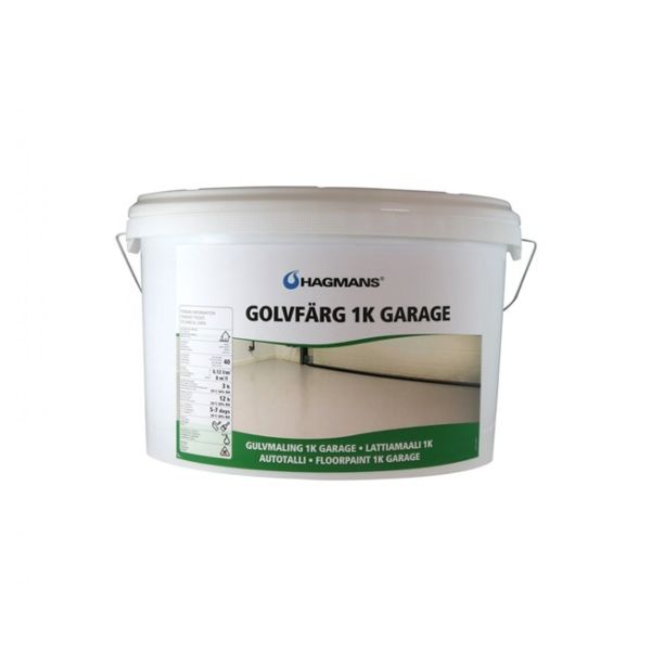Golvfärg Hagmans 1K Garage halvblank Valfri kulör 9 l 40 Halvblank