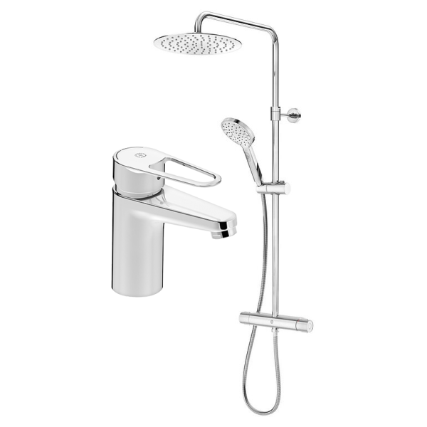 Takduschset Gustavsberg Nautic GB41202399 med tvättställsblandare, 160 c/c, krom 