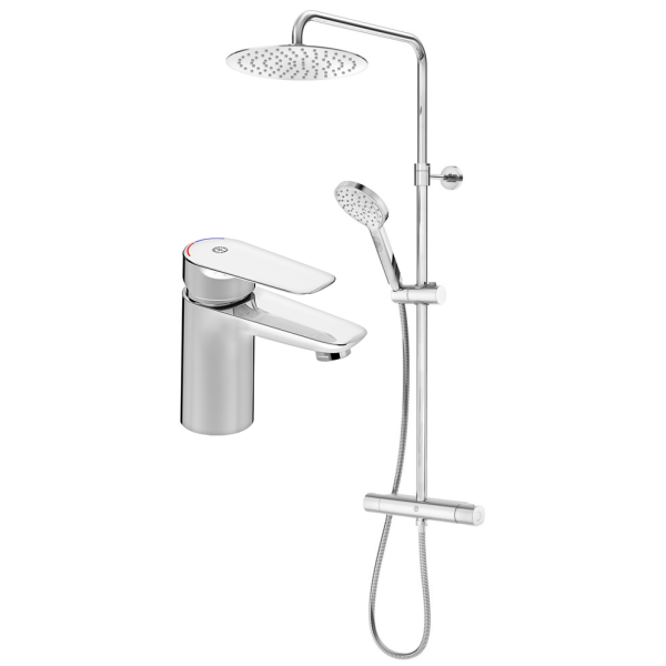 Loftsbrusersæt Gustavsberg Atlantic GB41201399 med servantarmatur, 160 mm centerafstand, krom 