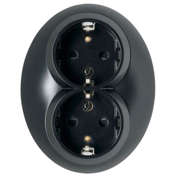 Pistorasia Schneider Electric WDE007085 uppoasennukseen, maadoitettu, 2-osainen, musta 