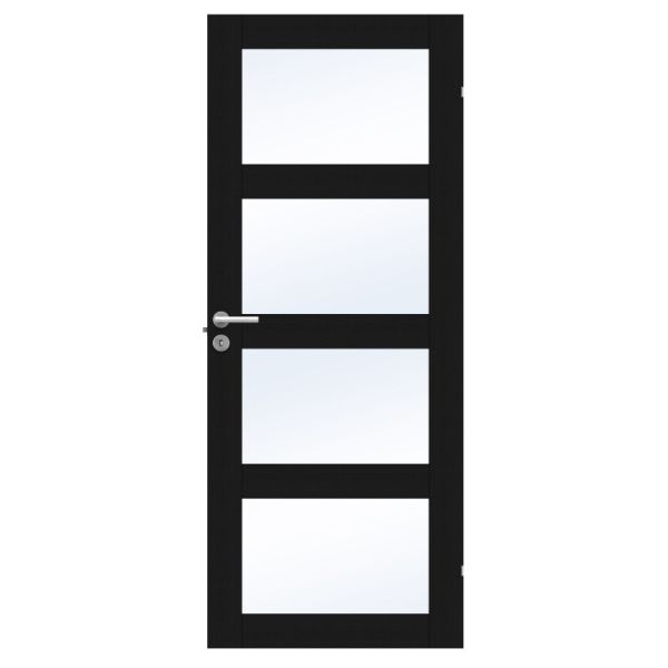 Innerdörr Swedoor Unique GW 04L svart ek 925x2040 mm Svart Ek