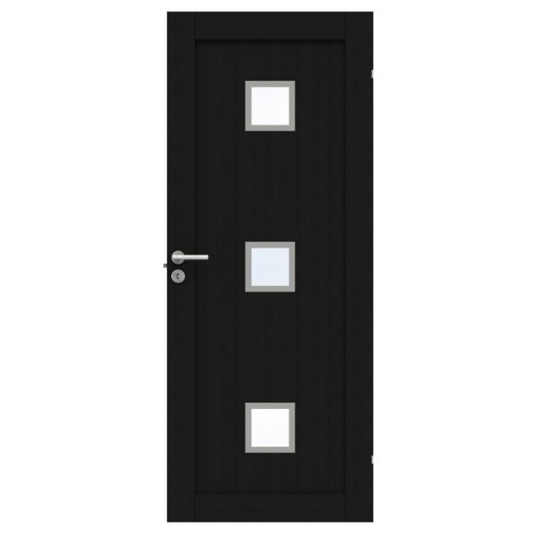 Innerdörr Swedoor Unique GWA 01L 320 svart ek 825x2040 mm Svart Ek