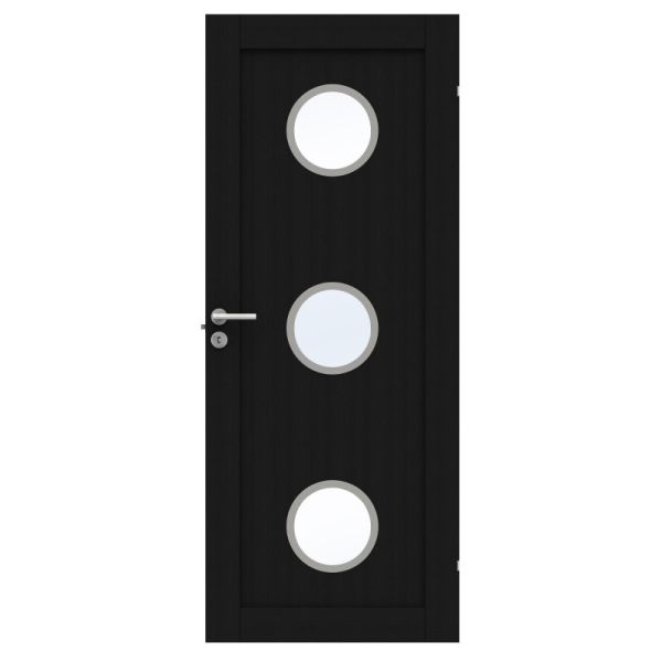 Innerdörr Swedoor Unique GWA 01L 330 svart ek 825x2040 mm Svart Ek