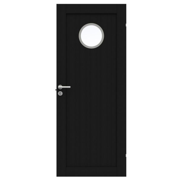 Innerdörr Swedoor Unique GWA 01L 130 svart ek 825x2040 mm Svart Ek