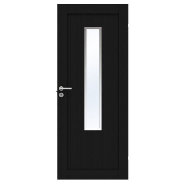 Innerdörr Swedoor Unique GWA 01L 1120 svart ek 825x2040 mm Svart Ek