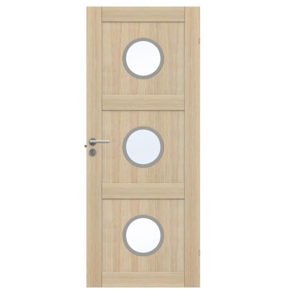 Innerdörr Swedoor Unique GWA 03L 330 vitpigmenterad ek 825x2040 mm Vitpigmenterad Ek
