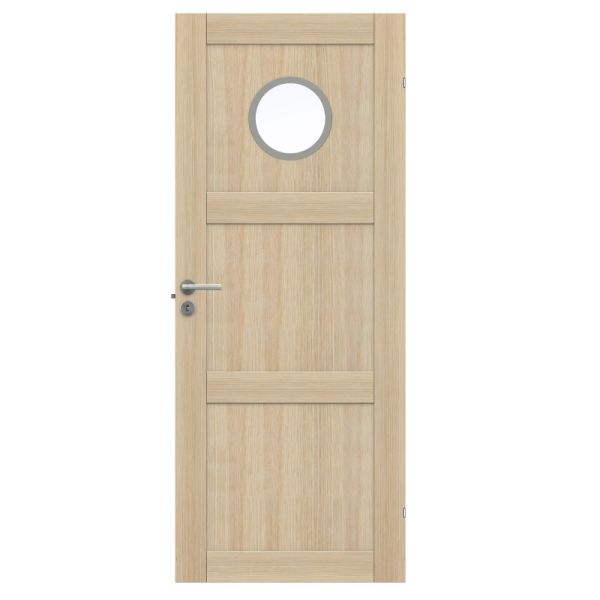 Innerdörr Swedoor Unique GWA 03L 130 vitpigmenterad ek 825x2040 mm Vitpigmenterad Ek