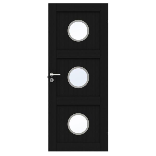 Innerdörr Swedoor Unique GWA 03L 330 svart ek 825x2040 mm Svart Ek
