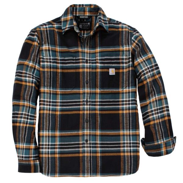 Flanelskjorte Carhartt 107010N04-L Stretchflanell med trippelsydede sømme Sort L
