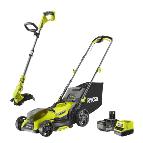 Trädgårdspaket Ryobi RY18LMX33A+OLT1832A+RC18120  