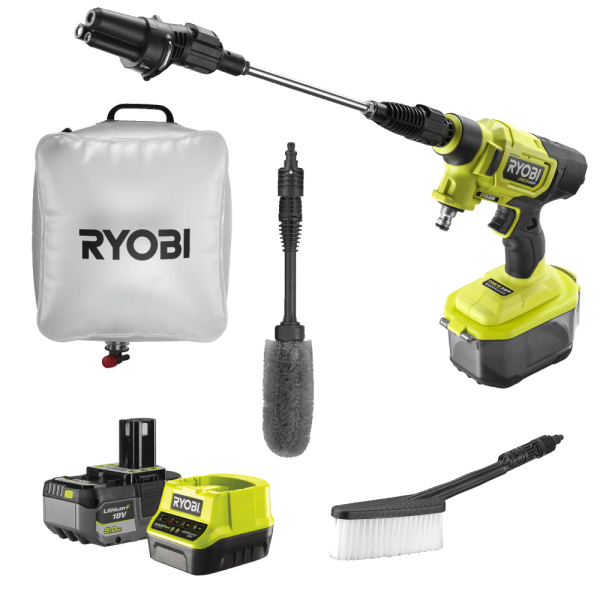 Rengöringspaket Ryobi RY18PWX41A+RAC717+RAC749+RAC750+RC18120  