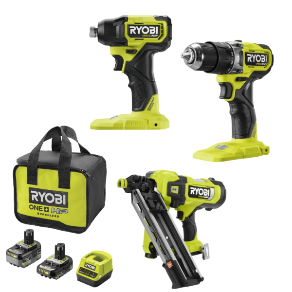 Verktygspaket Ryobi RFN1834X+RPD18C1+RID18C1  