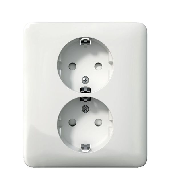 Vägguttag Schneider Electric Exxact WDE008285 infällt, jordat, 2-vägs