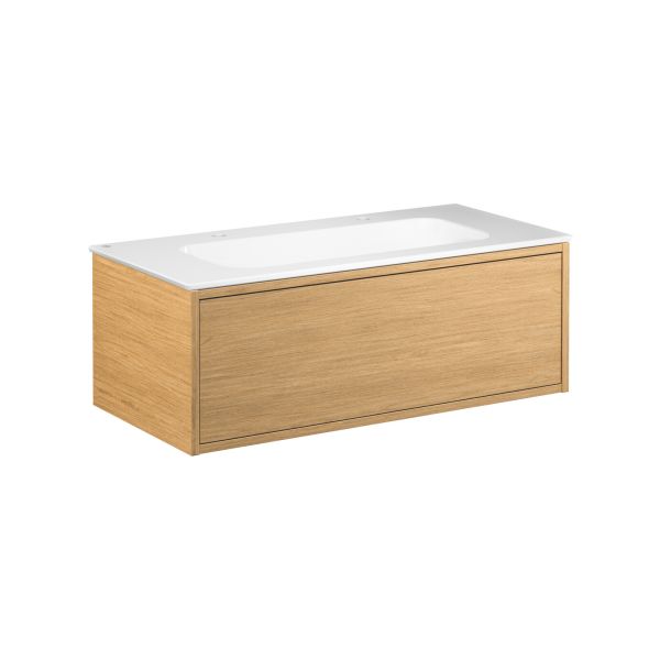 Allaskaappi Gustavsberg Ducentic GB71DCVU10ARWB2100 100 cm, vaalea tammi/valkoinen, 2 hanareikää Vaalea tammi/valkoinen 100 cm